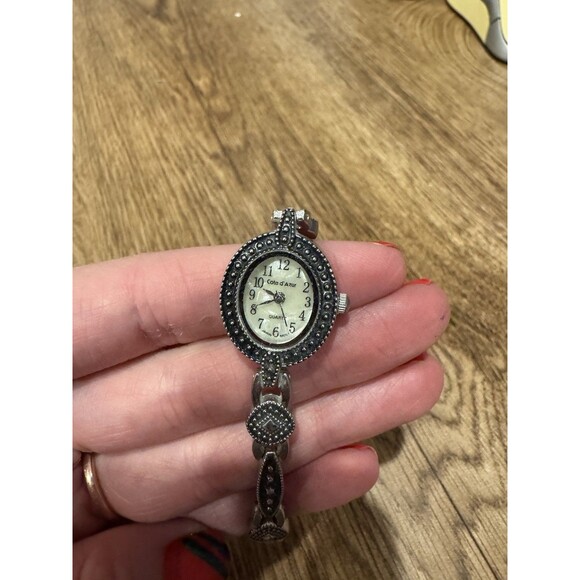 Cote D'Azur Women's Watch Silver Tone Band Crystal Bezel 24mm New Battery - Picture 1 of 5